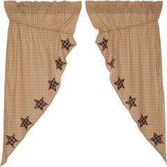 Bingham Star Applique Prairie Curtain