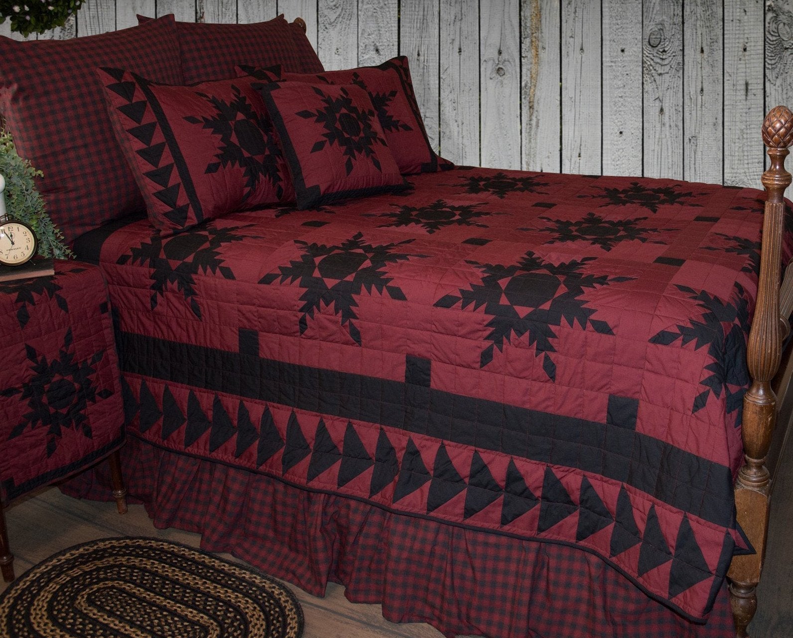 Black Feathered Star Quilt