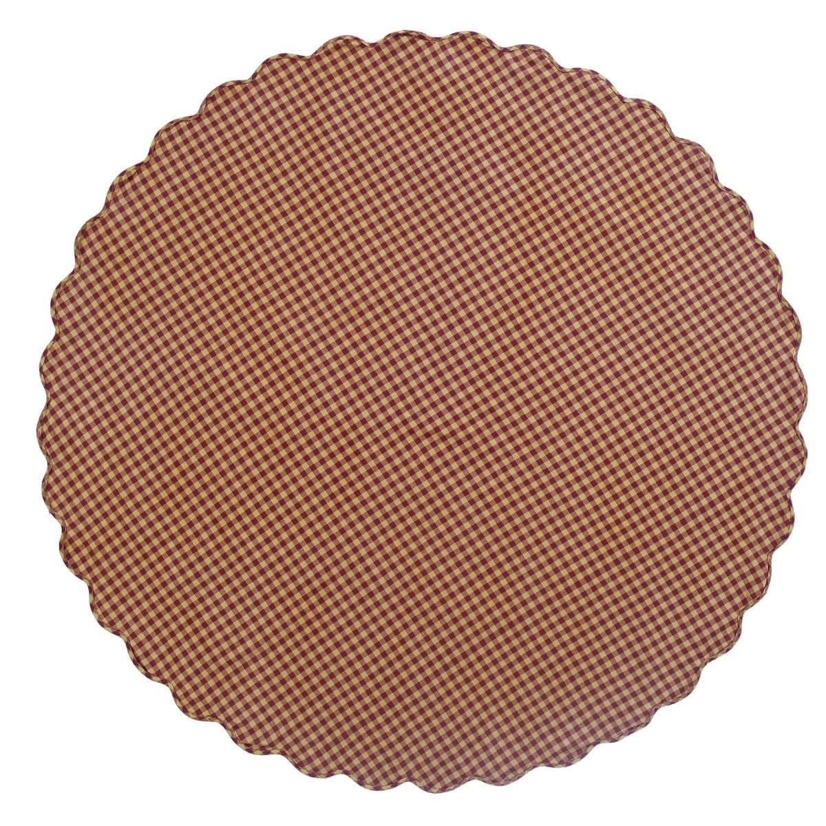 Burgundy Check Round Tablecloth