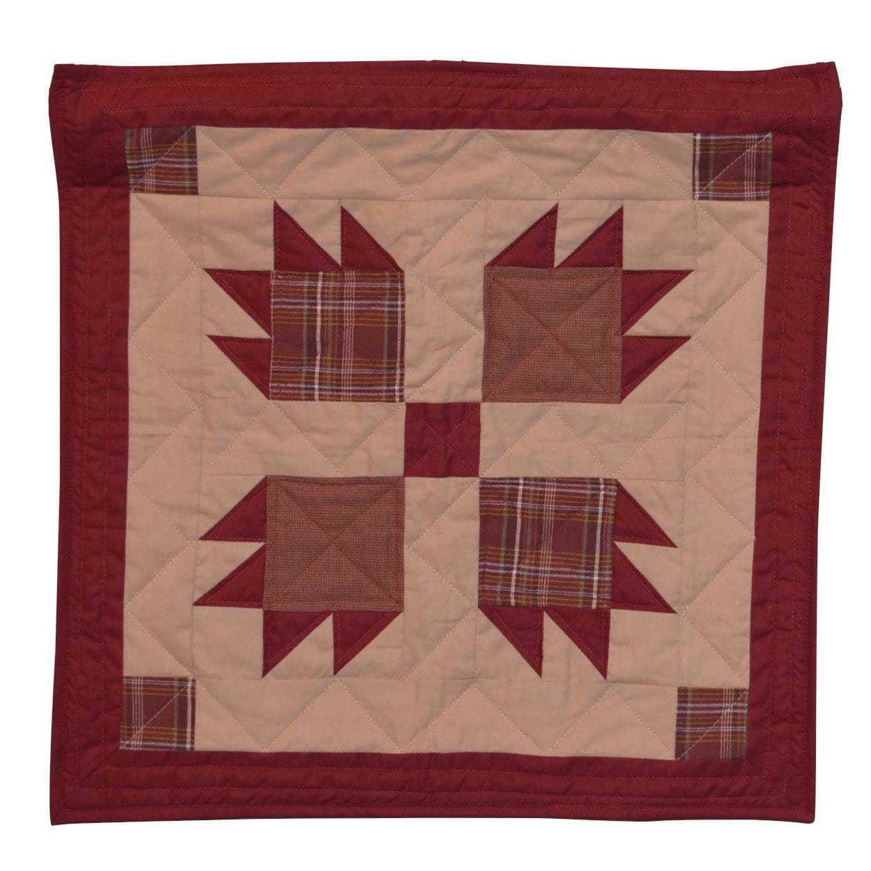 Burgundy Bear's Paw Quilt Block